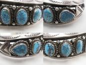 Vtg Navajo High Grade #8 Turquoise Row Cuff Bracelet  c.1950