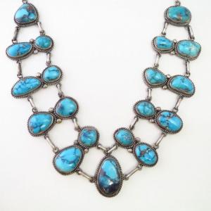 Vintage Bisbee Turquoise & Navajo Pearl Necklace  c.1970