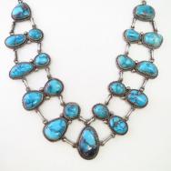 Vintage Bisbee Turquoise & Navajo Pearl Necklace  c.1970