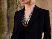 Vintage Bisbee Turquoise & Navajo Pearl Necklace  c.1970