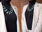 Vintage Bisbee Turquoise & Navajo Pearl Necklace  c.1970