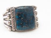 Vtg Navajo Men's Ring w/Replaced TopGrade Kingman TQ c.1930～