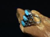 Vintage Navajo Blue Gem Turquoise Row Silver Ring  c.1950～