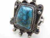 Atq Navajo High Grade Lone Mt. Turquoise Small Ring  c.1940～