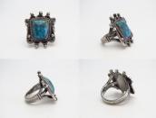 Atq Navajo High Grade Lone Mt. Turquoise Small Ring  c.1940～