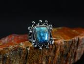 Atq Navajo High Grade Lone Mt. Turquoise Small Ring  c.1940～