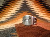ELK 鹿 エルク ディア ホピ  印台 シールリング オーバーレイ インディアンジュエリー 指輪 卍 ナバホバングル