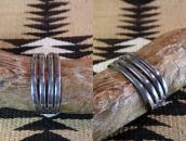 Antique Navajo Stamped Ingot Silver Split Band Cuff  c.1935～