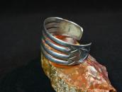 Antique Navajo Stamped Ingot Silver Split Band Cuff  c.1935～