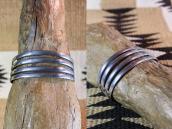 Antique Navajo Stamped Ingot Silver Split Band Cuff  c.1935～