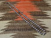 Vtg "Navajo Pearl" Silver Beaded Gradient Necklace  c.1950～
