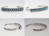 Vintage Zuni Turquoise Row Narrow Cuff Bracelet  c.1940～