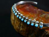 Vintage Zuni Turquoise Row Narrow Cuff Bracelet  c.1940～
