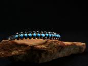 Vintage Zuni Turquoise Row Narrow Cuff Bracelet  c.1940～