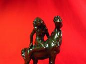 Vintage  Plaster Indian Riding Horse Statue Object  c.1940～