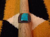 Vintage Split Shank Ring w/Square Blue Gem TQ  c.1940～