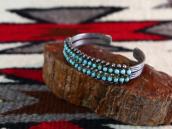 Vintage Zuni 2 Row Petit Point Turquois Cuff Bracelet c.1940