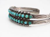 Vintage Zuni 2 Row Petit Point Turquois Cuff Bracelet c.1940