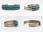 Vintage Zuni 2 Row Petit Point Turquois Cuff Bracelet c.1940