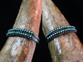 Vintage Zuni 2 Row Petit Point Turquois Cuff Bracelet c.1940