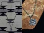 Atq Navajo Stamped Thunderbird Small Top Necklace  c.1930～