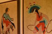 Vintage Pueblo Dancer Embroidery Wall Hangings  c.1970