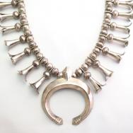 Vintage Navajo Silver Squash Blossom Naja Necklace  c.1960