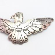 【Awa Tsireh】 Historic Big Thunderbird Coin Silver Pin c.1930