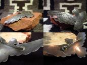 【Awa Tsireh】 Historic Big Thunderbird Coin Silver Pin c.1930