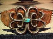 Antique Cast Pin Brooch with Turquoise  c.1930～