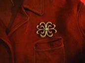 Antique Cast Pin Brooch with Turquoise  c.1930～