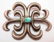 Antique Cast Pin Brooch with Turquoise  c.1930～