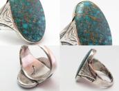 Antique High Grade Lone Mt. Turquoise Hallmarked Ring c.1940