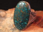 Antique High Grade Lone Mt. Turquoise Hallmarked Ring c.1940