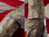 Vtg Navajo Chiseled & Stamped Silver Narrow Wire Cuff c.1950
