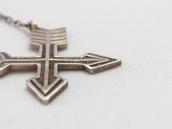 Vintage Crossed Arrows Small Fob Silver Necklace  c.1950～