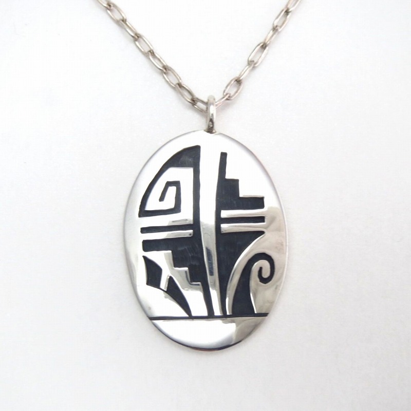 【Lawrence Saufkie】 Hopi Overlay Oval Top Necklace  c.1980～