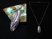 【Hopi Crafts】Vintage Plant Overlay Oval Top Necklace c.1960～