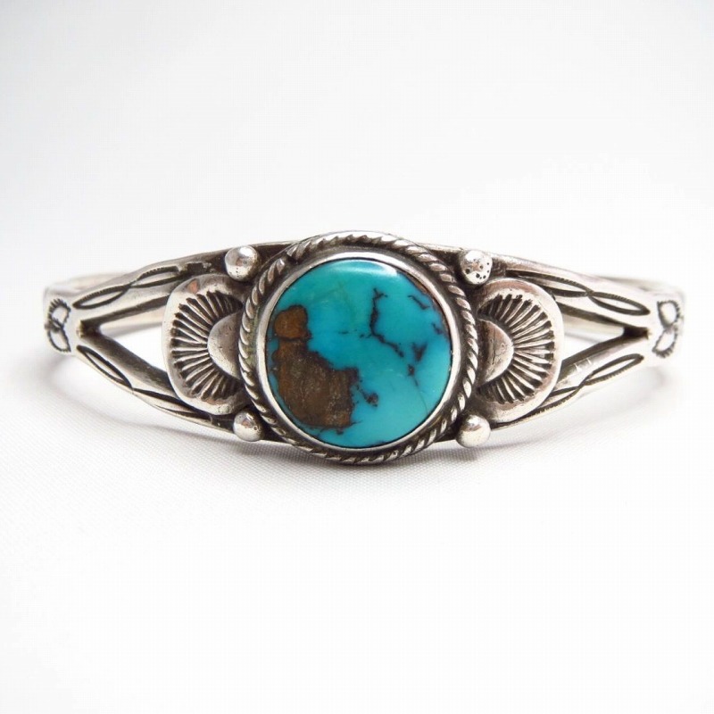 【Homer Vance】 Hopi Vintage Cuff Bracelet w/Turquoise  c.1930