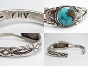 【Homer Vance】 Hopi Vintage Cuff Bracelet w/Turquoise  c.1930