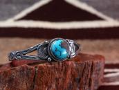 【Homer Vance】 Hopi Vintage Cuff Bracelet w/Turquoise  c.1930