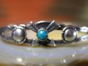 Vtg Crossed Arrows Applique Small Cuff w/Turquoise  c.1940～