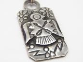 Atq Crossed Arrows Stamped Thunderbird Tag Necklace  c.1935～