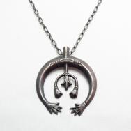 Antique Navajo Silver Necklace w/Cast Naja  c.1930～