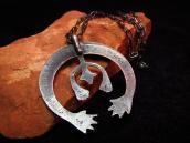 Antique Navajo Silver Necklace w/Cast Naja  c.1930～
