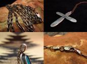 Vintage Cross Fob w/Blue Diamond TQ Necklace