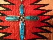 Vintage Cross Fob w/Blue Diamond TQ Necklace