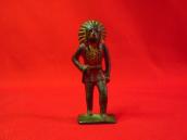 Antique Tiny Cast Iron Painted Indian Lead Figure  c.1930