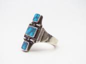 Vintage Navajo Hi-Grade Turquoise Inlay Silver Ring  c.1950～