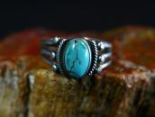 Antique Navajo Split Shank Silver Ring w/Turquoise  c.1935～